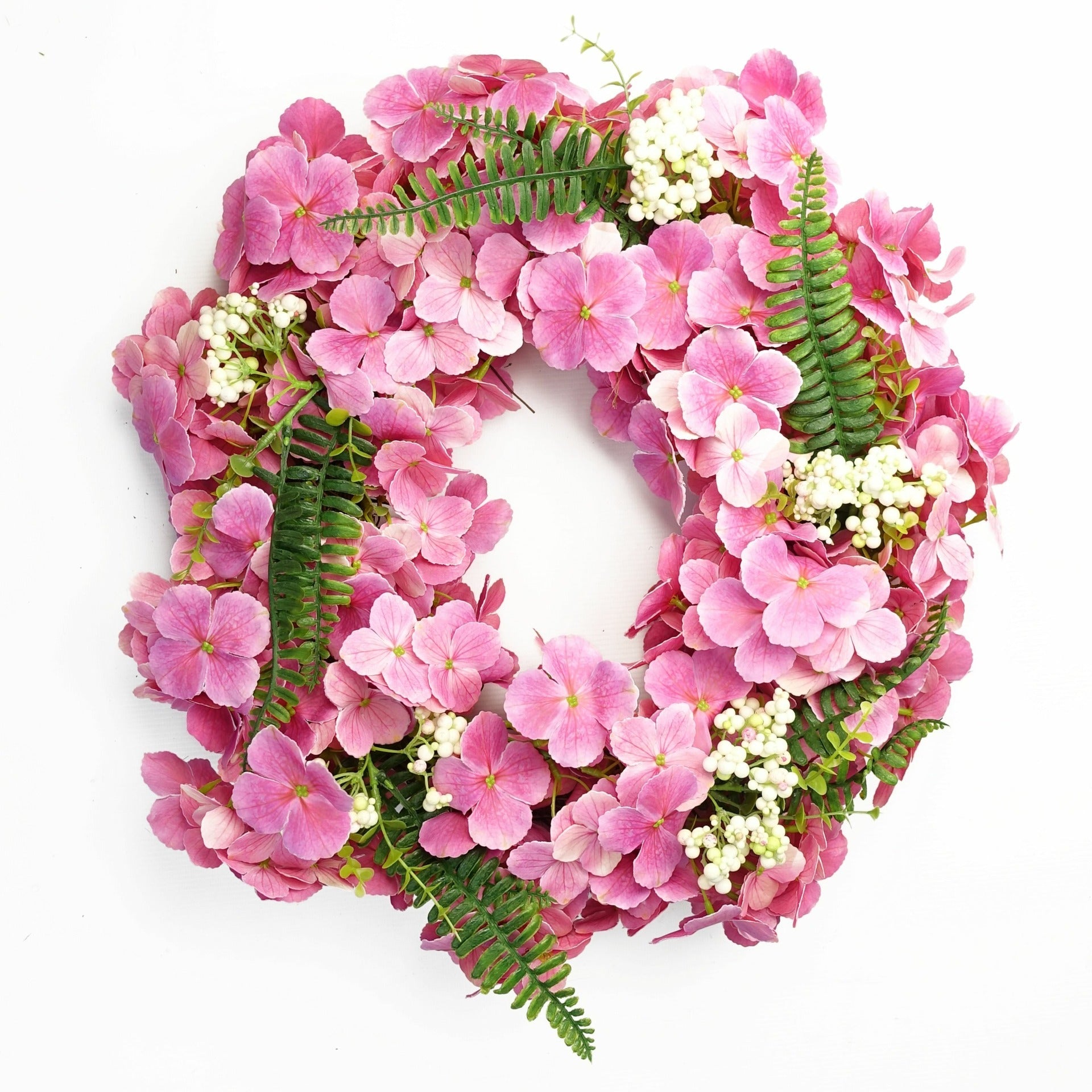 40cm Artificial Pink Floral Blossom Wreath — Botanik artificial plants