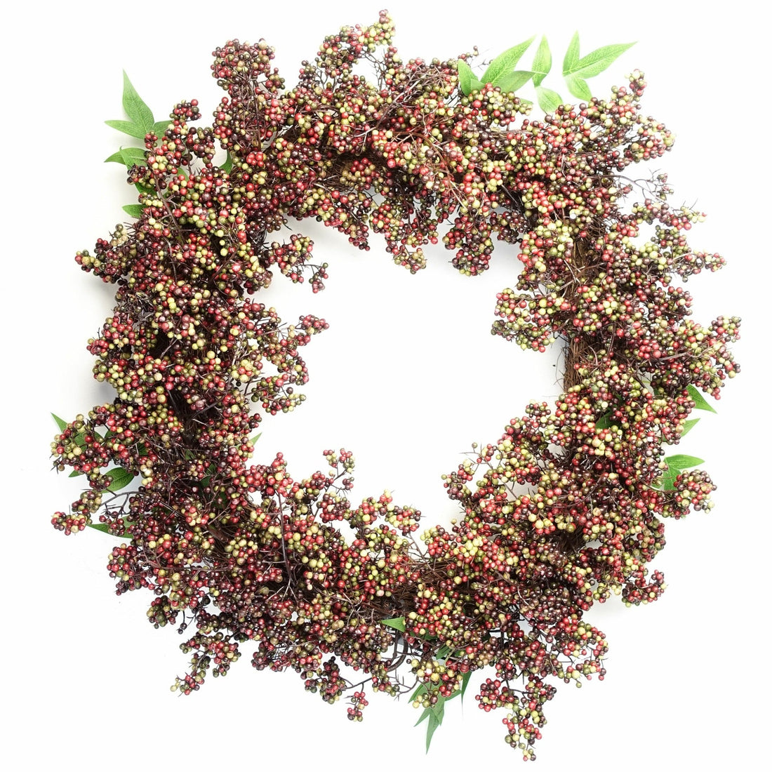55cm Artificial Hanging Black Berries Wreath — Botanik artificial plants