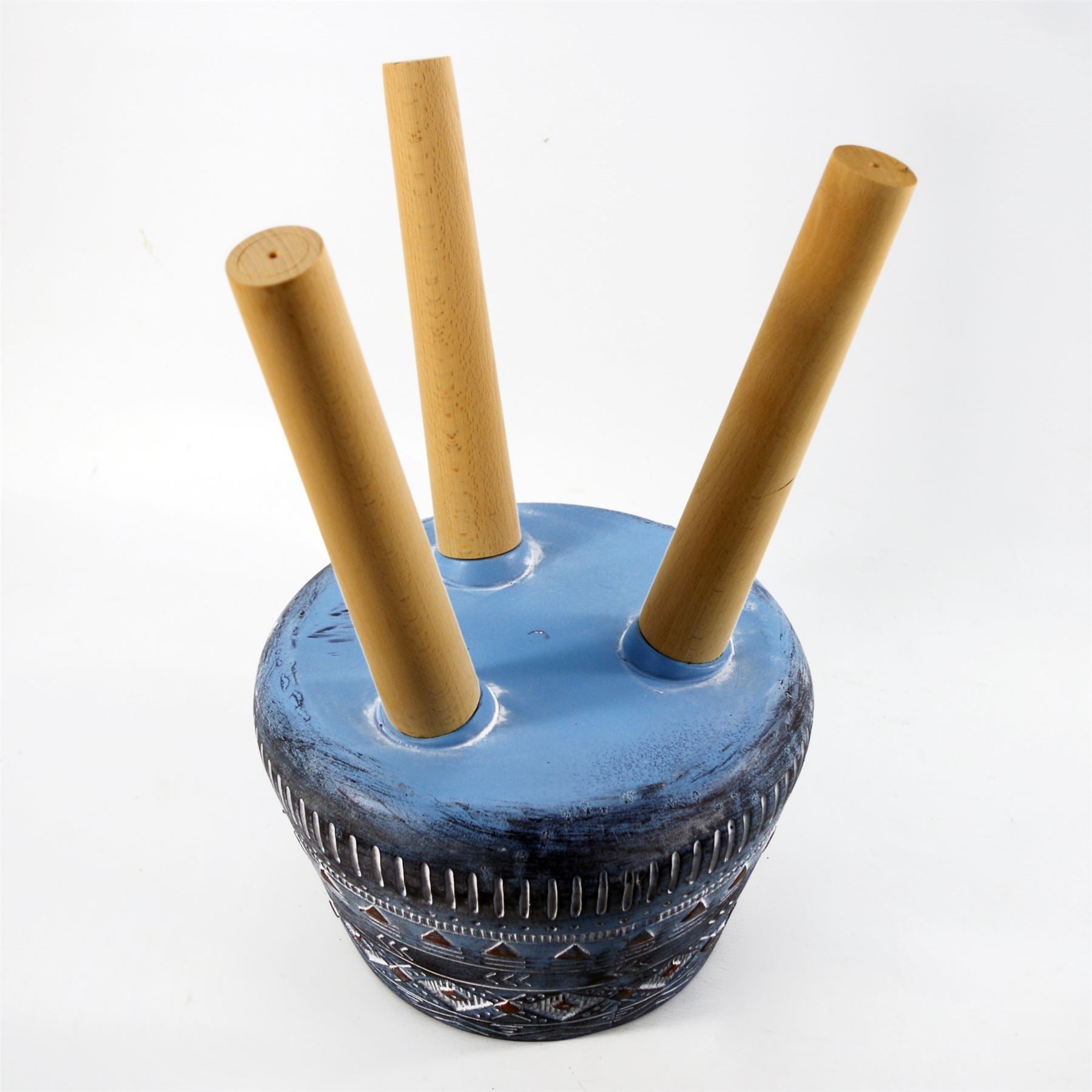 Large Blue Composite Planter with Stand