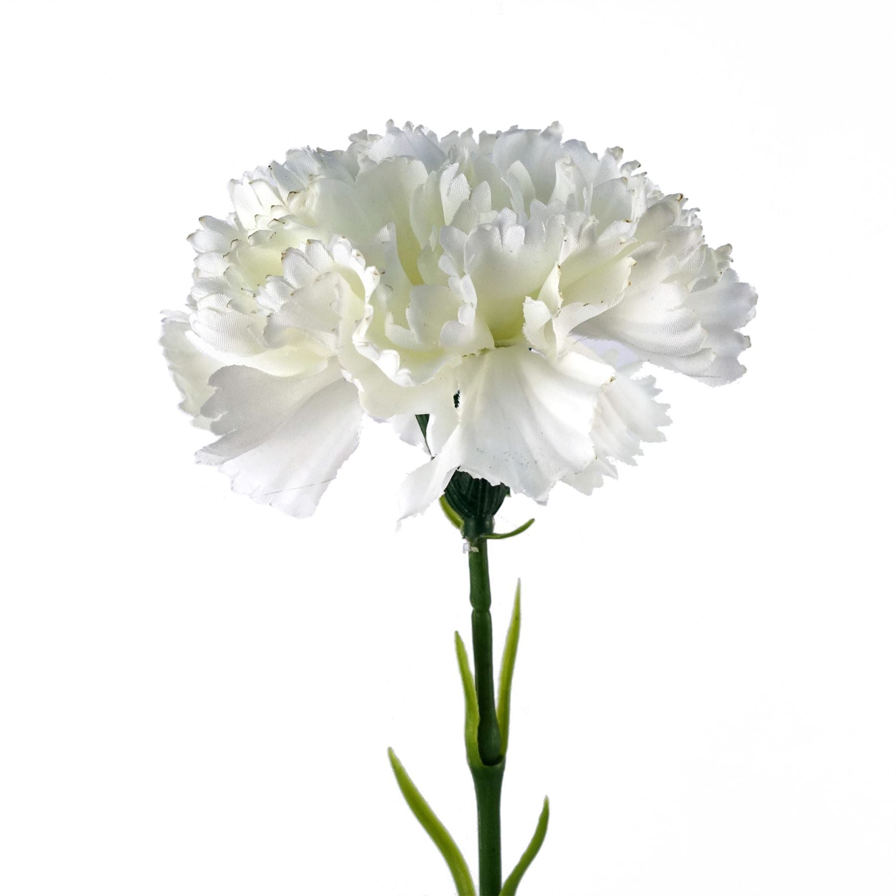 12 x White Carnation Artificial Flowers - Premium Quality