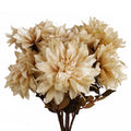 Artificial Pack of 6 x 55cm Dahlia Flower Stem - Dusty Cream - Premium Quality