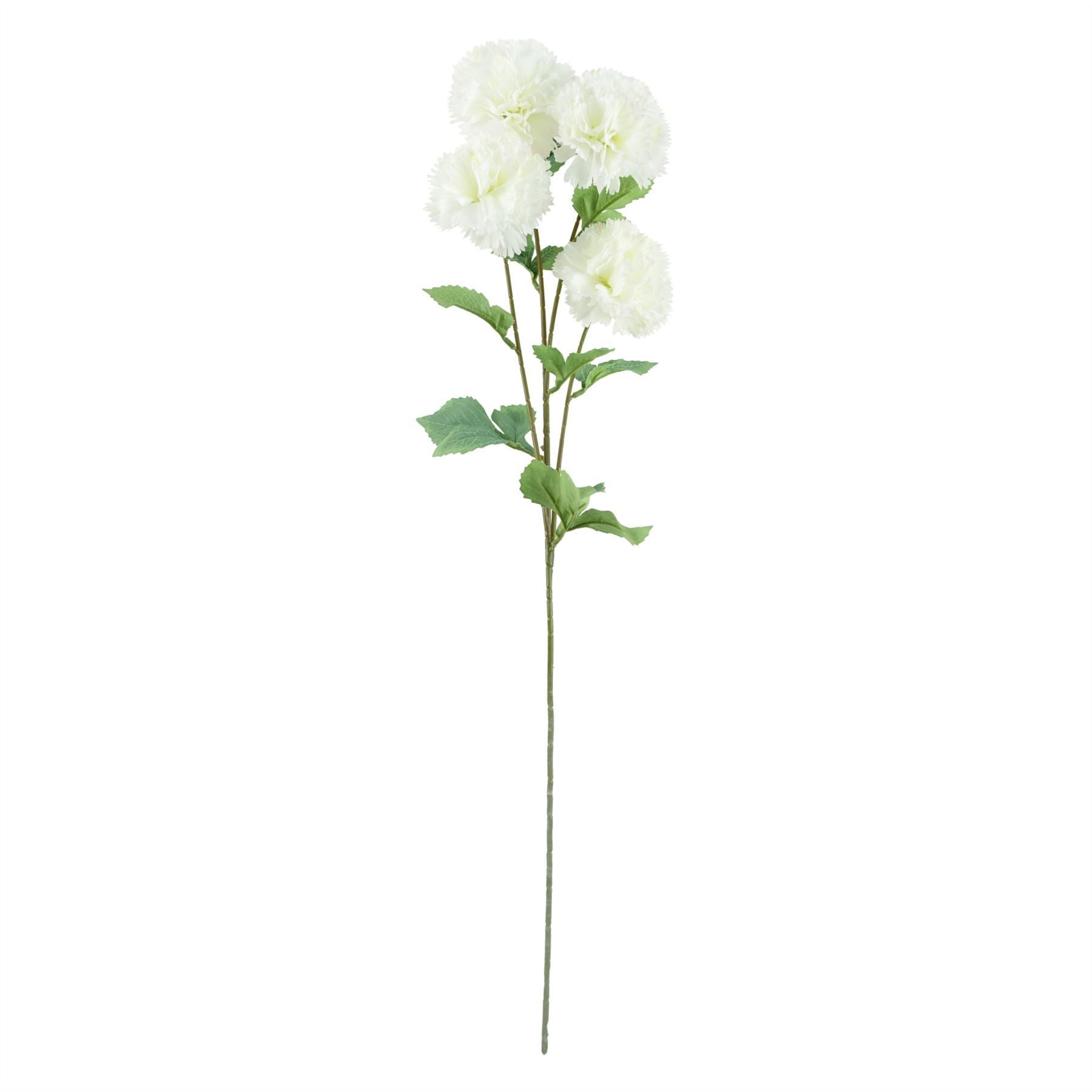 85cm Artificial White Carnation Pink Peony and Fern in Glass Vase - Premium Quality