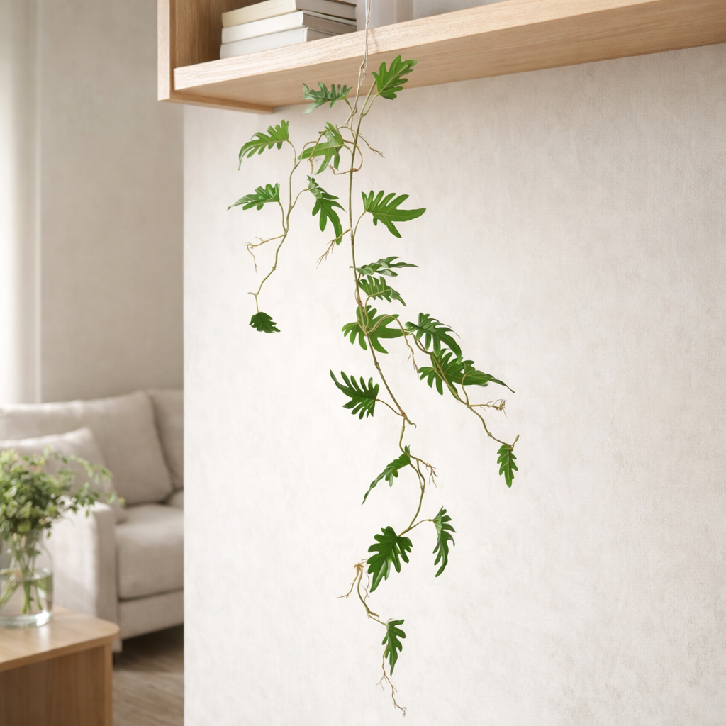 100cm Artificial Trailing Hanging Philodendron Small Leaf Plant Realistic