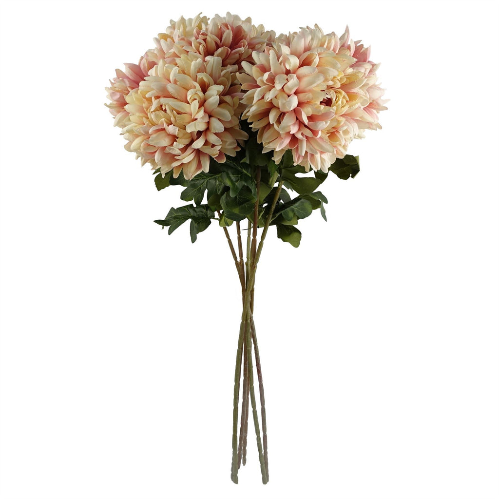 Artificial Pack of 6 x 75cm Extra Large Reflex Chrysanthemum - Pink - Premium Quality
