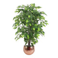 90cm Artificial Ficus Tree / Plant -Copper Metal Planter - Premium Quality