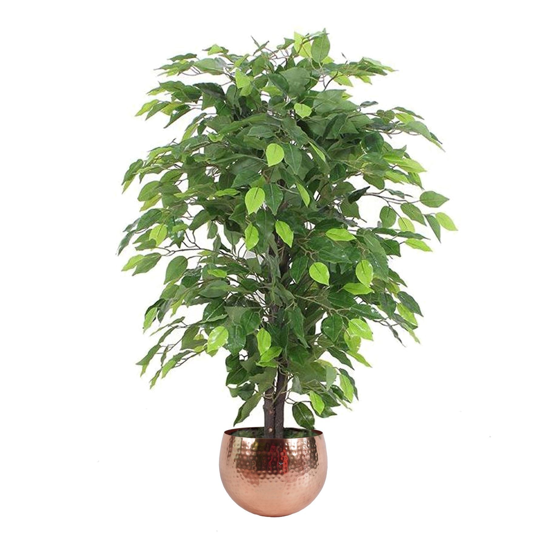 90cm Artificial Ficus Tree / Plant -Copper Metal Planter - Premium Quality