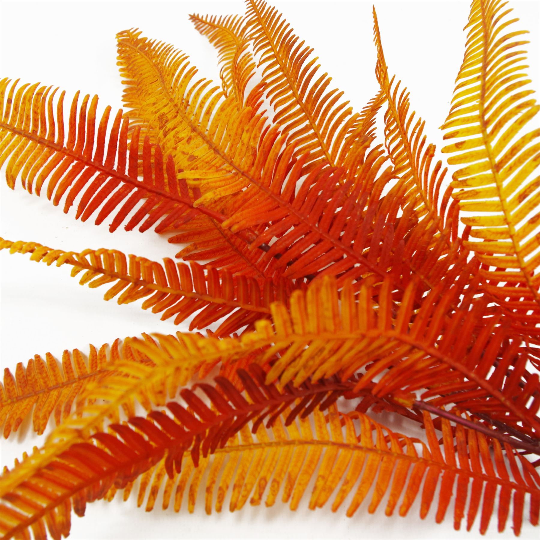 6 x 55cm Artificial Autumn Fern Bush Plant - Premium Quality