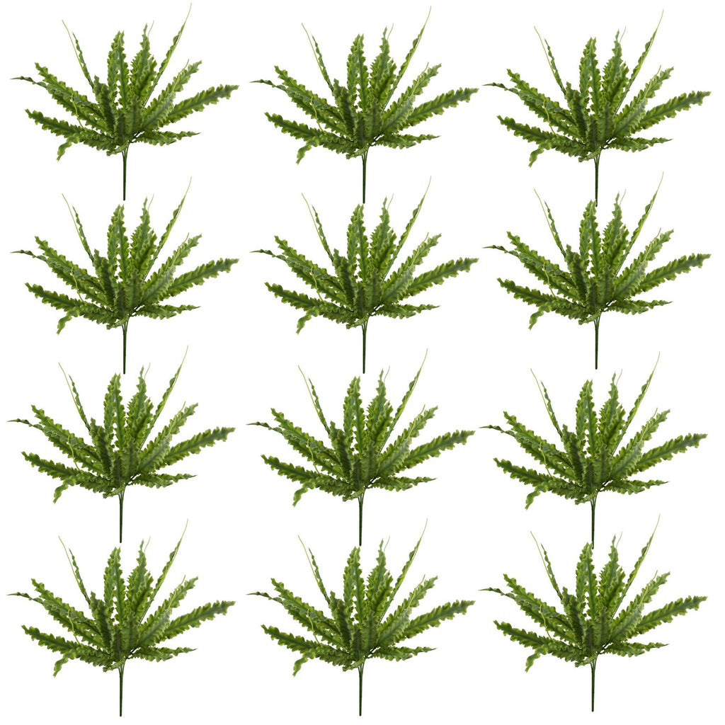 12 x 40cm Artificial Crocodile Fern Plant - Premium Quality