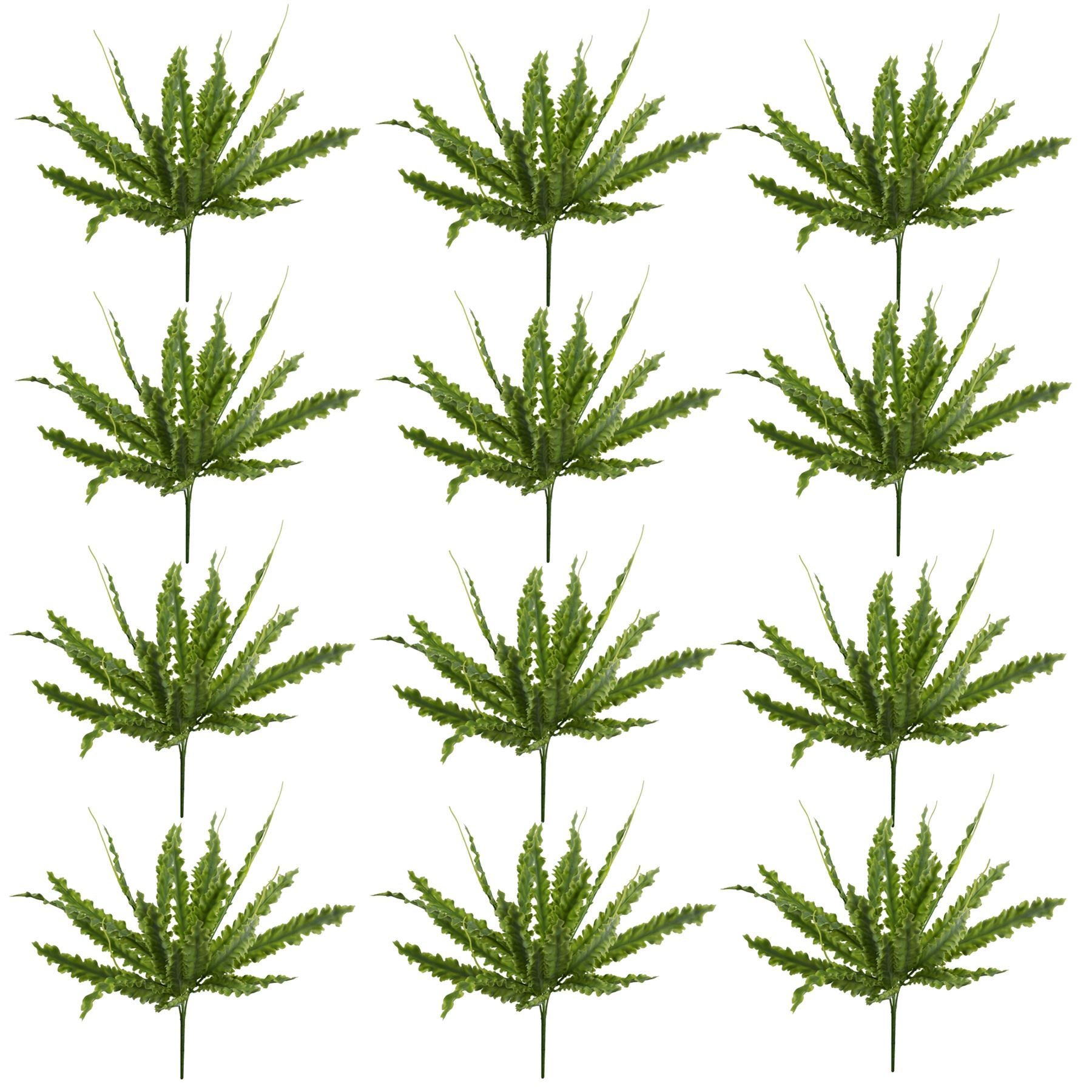 12 x 40cm Artificial Crocodile Fern Plant - Premium Quality