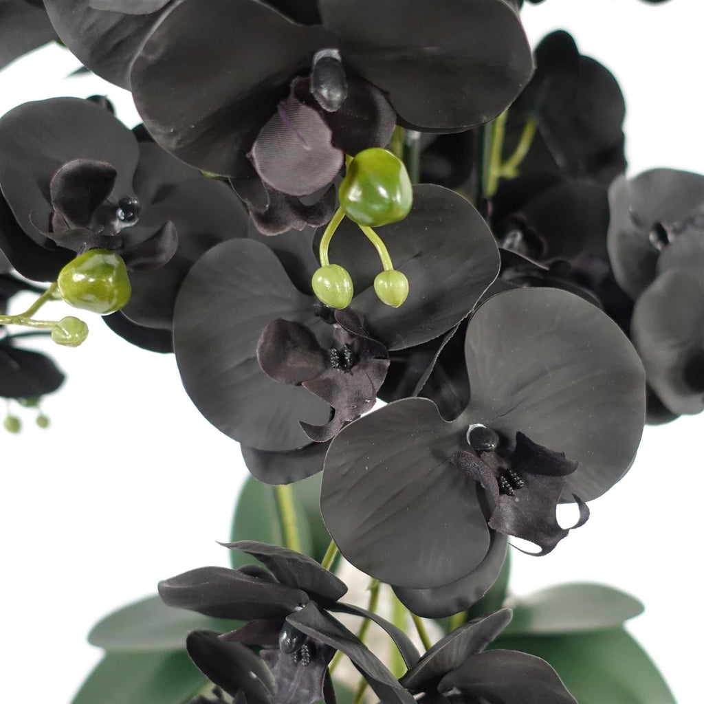 60cm Orchid Artificial Black - Gold Ceramic Planter - Premium Quality