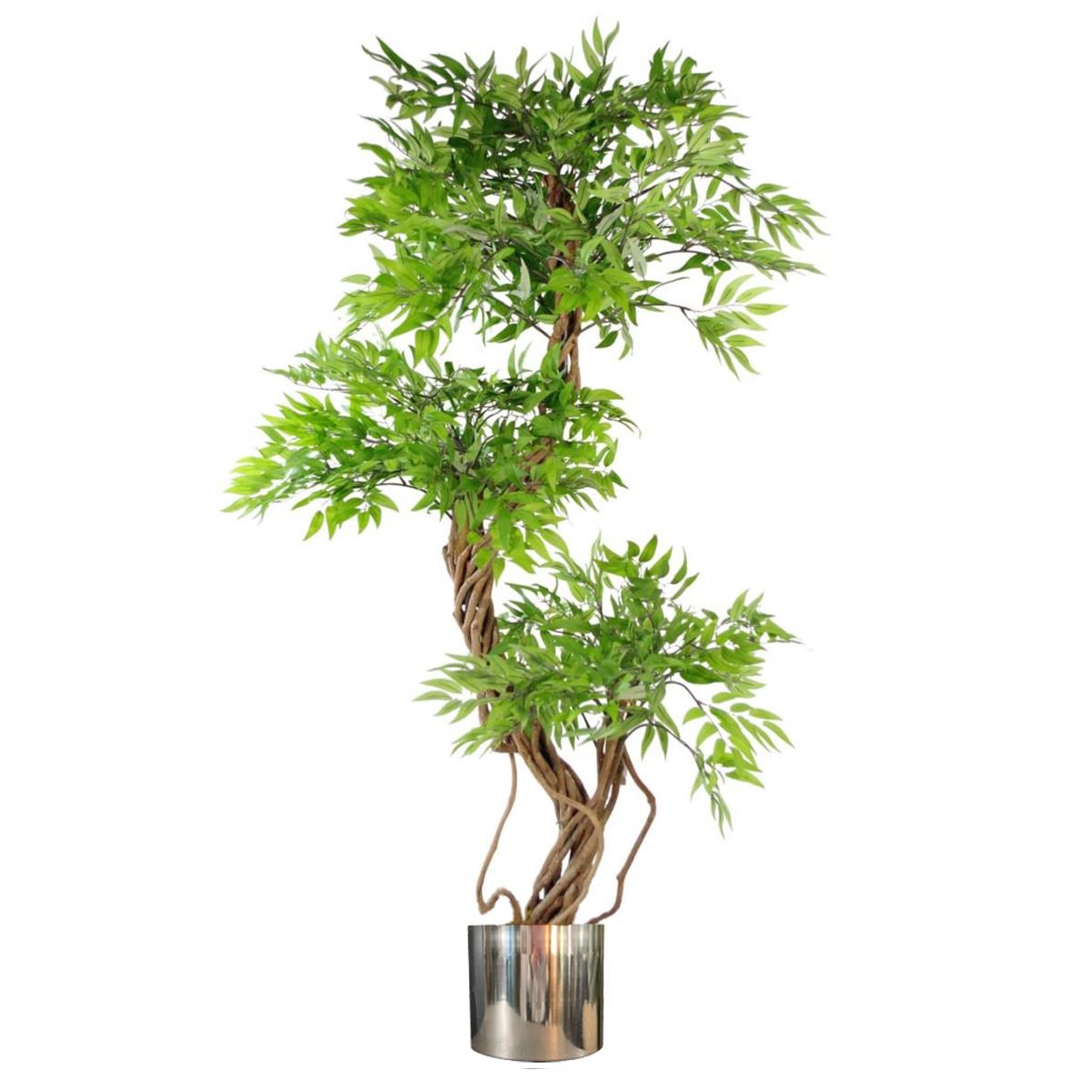 140cm Botanik Realistic Artificial Japanese Fruticosa Ficus Tree, Green Copper - Premium Quality