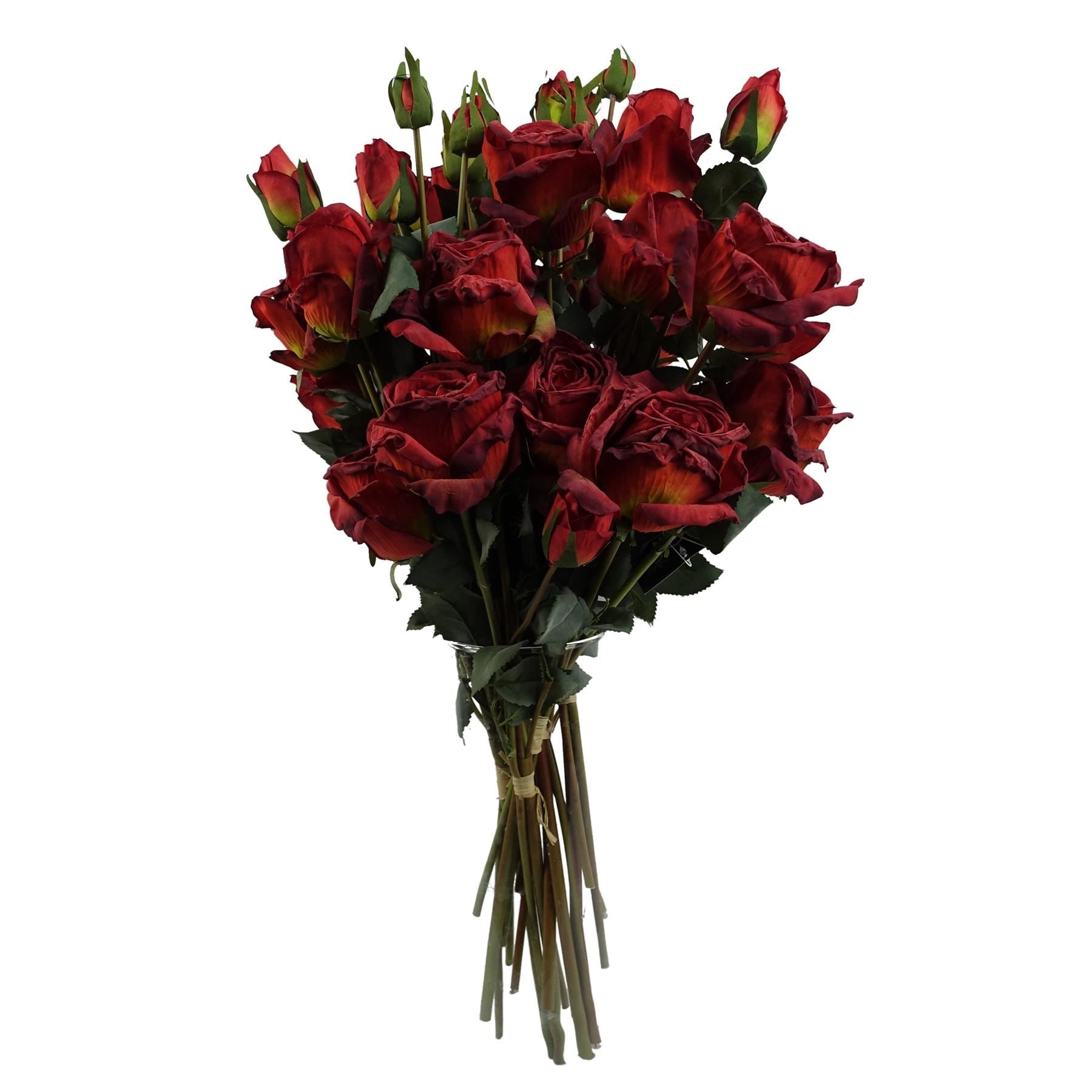 6 x 60cm Red Rose Artificial Flower Sprays - 24 Flowers 18 Buds - Premium Quality