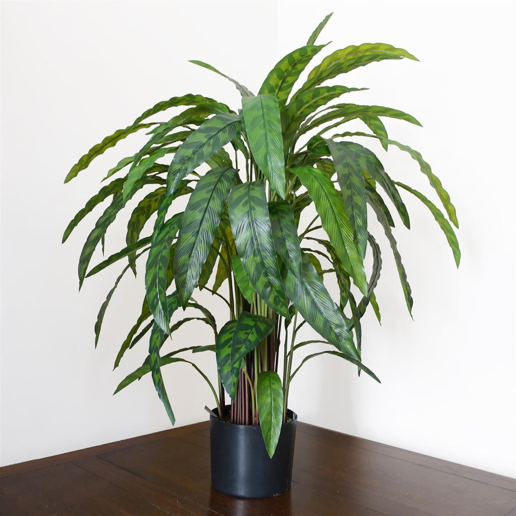 90cm Variegated Artificial Calathea Plant - Premium Quality
