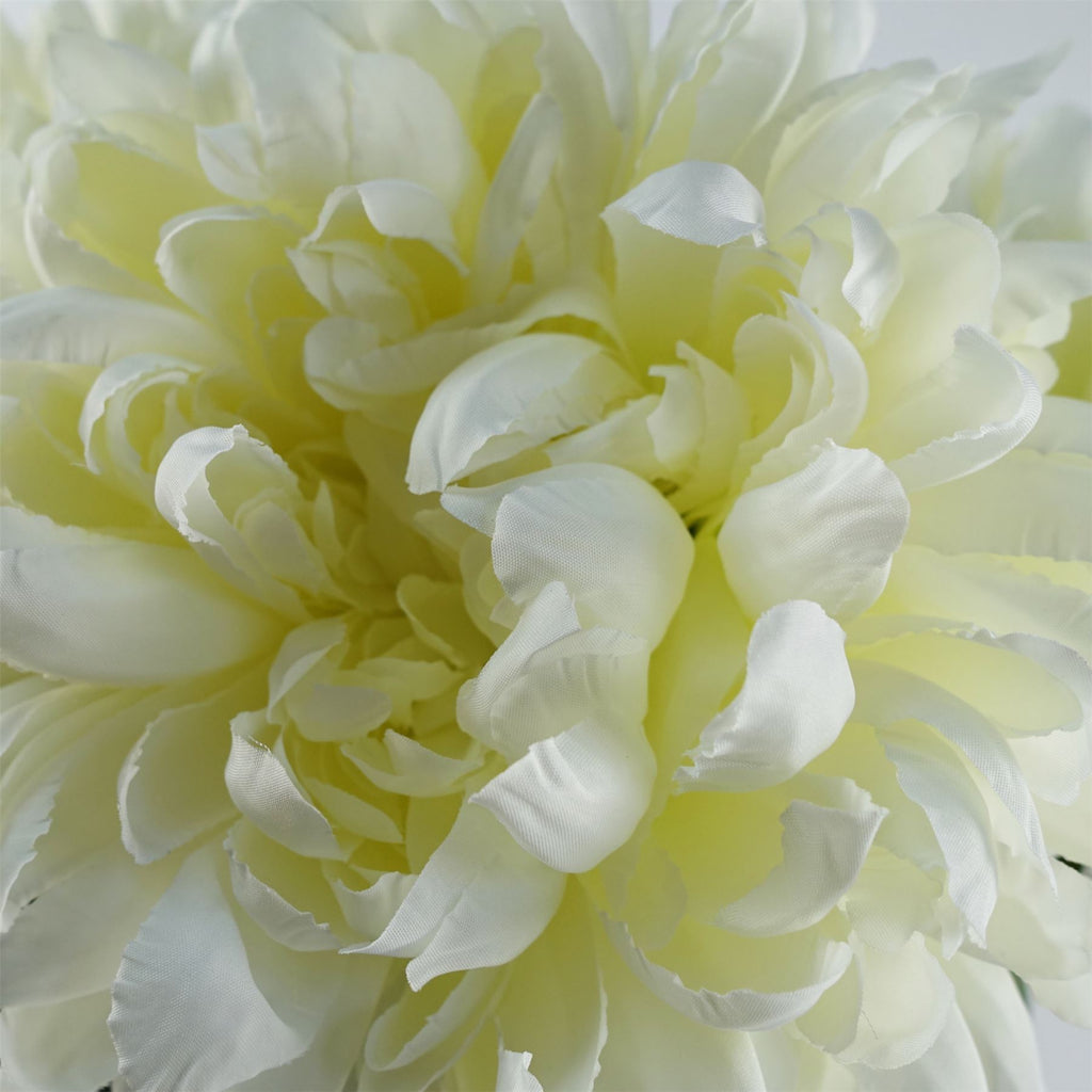 Artificial Pack of 6 x 75cm Extra Large Reflex Chrysanthemum - White - Premium Quality