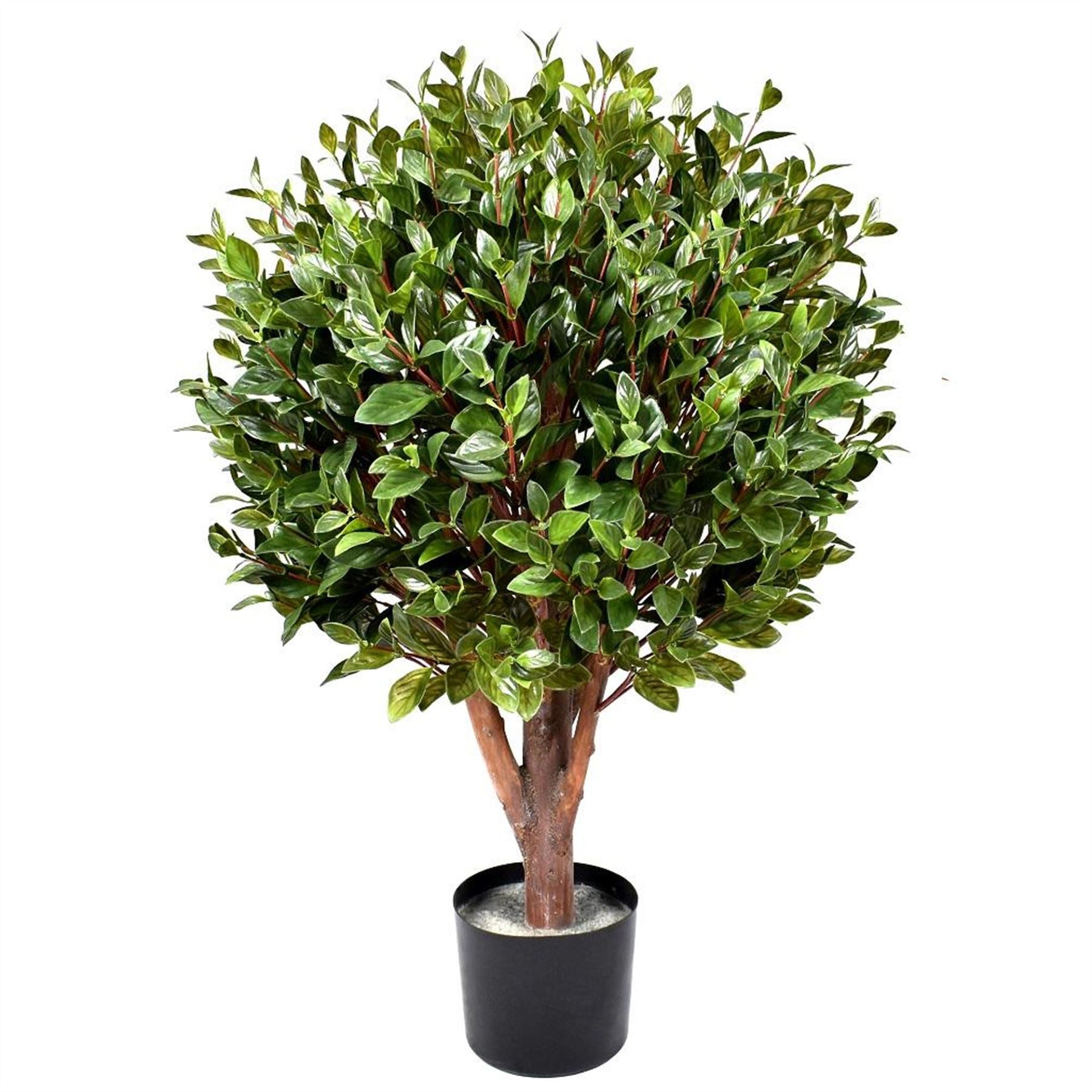 90cm Artificial UV Resistant Gloxinia Single Ball Topiary with 1608 Leaves and Natural Trunk