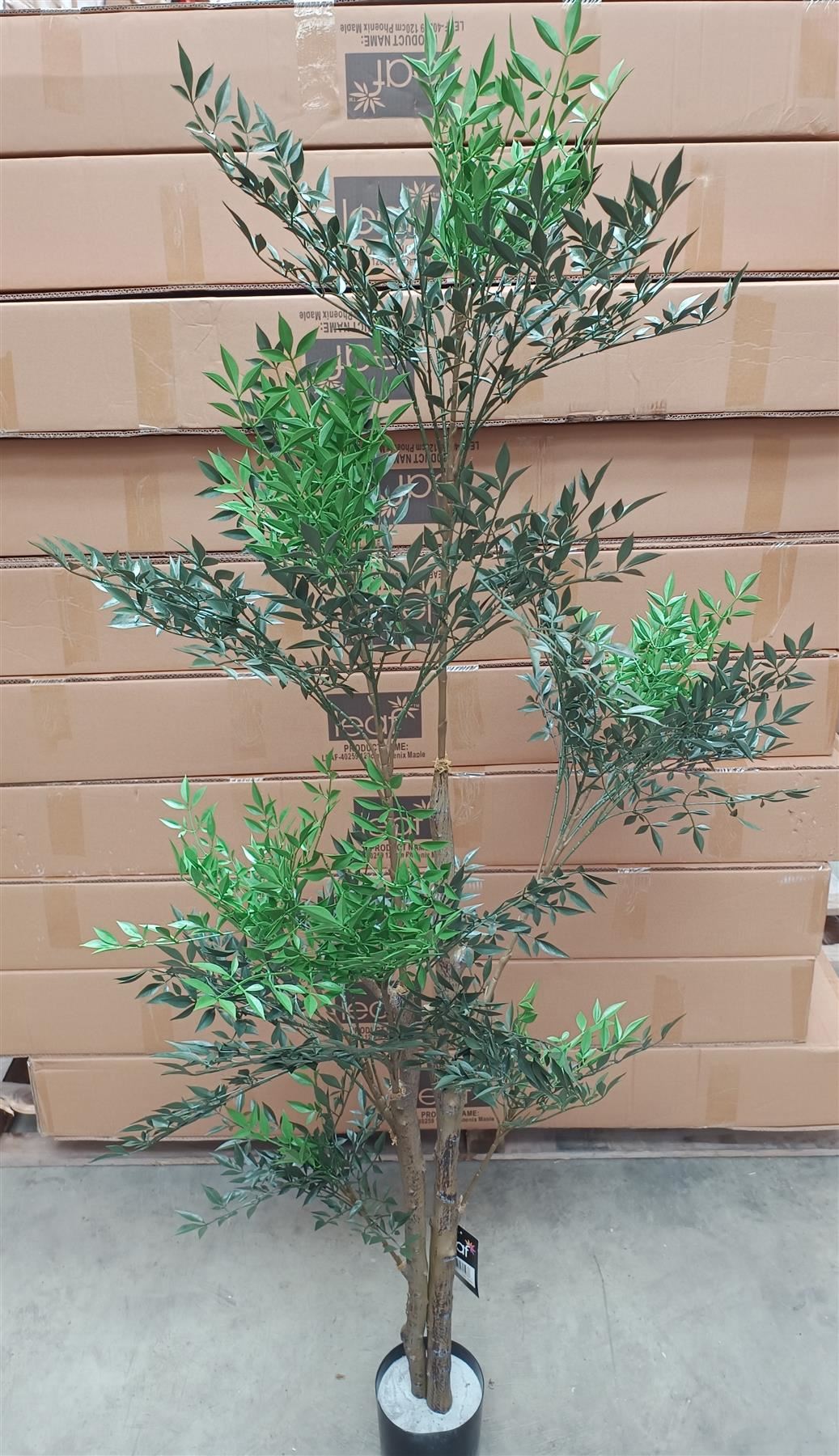 165cm Artificial Fire Retardant Nandina Tree with 4857 Leaves - Premium Quality