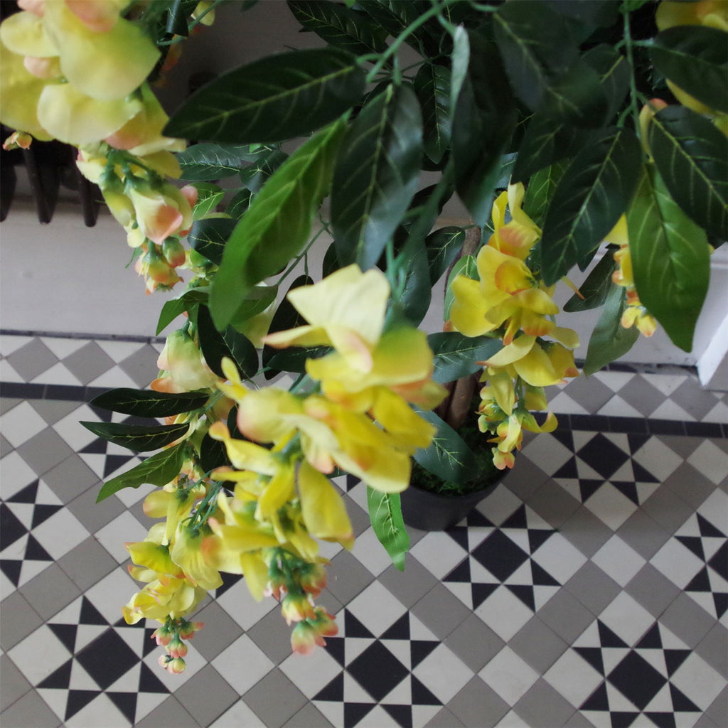 120cm Artificial Yellow Flowering Wisteria Tree