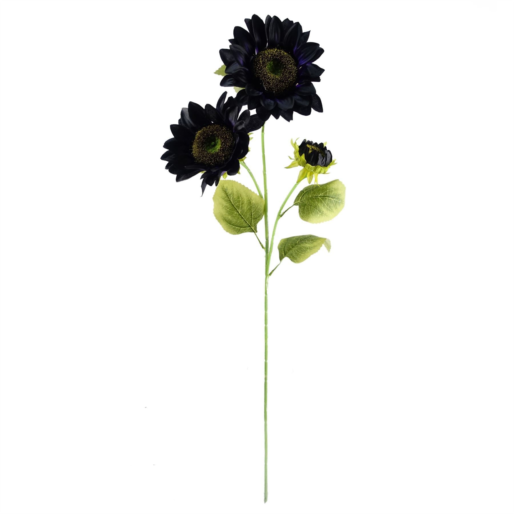 80cm Artificial Purple Sunflower and Gold Botanik Display Glass Vase - Premium Quality