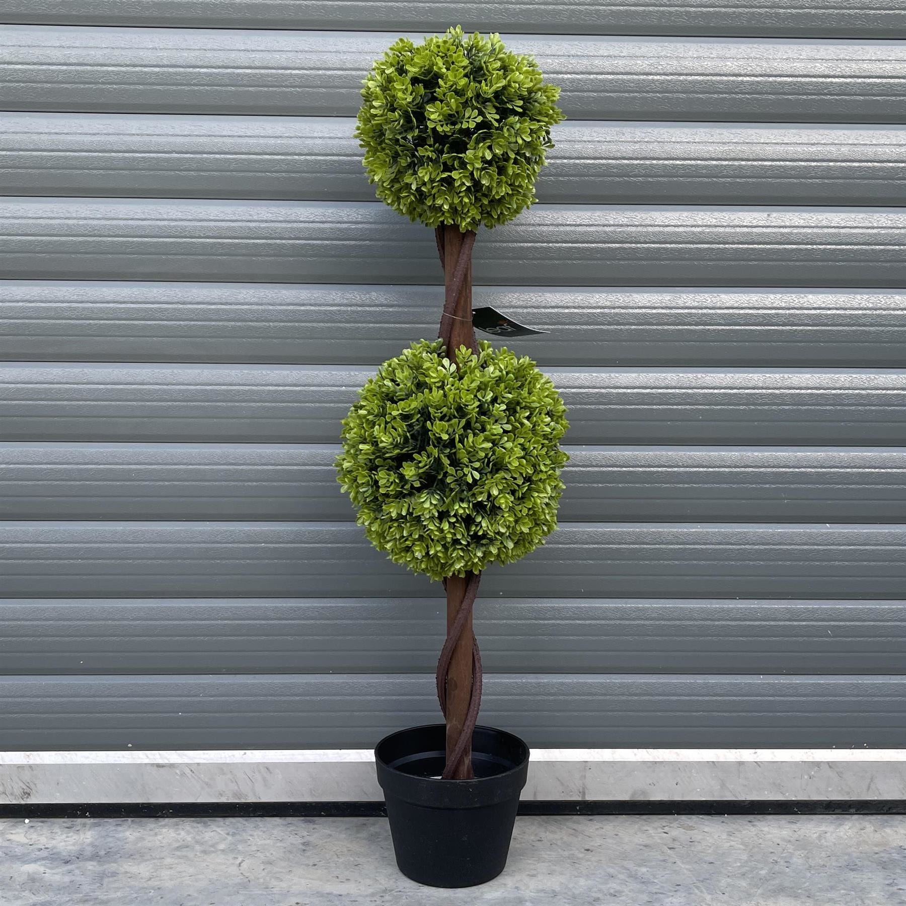 90cm Artificial Green Double Ball Topiary Tree - Premium Quality
