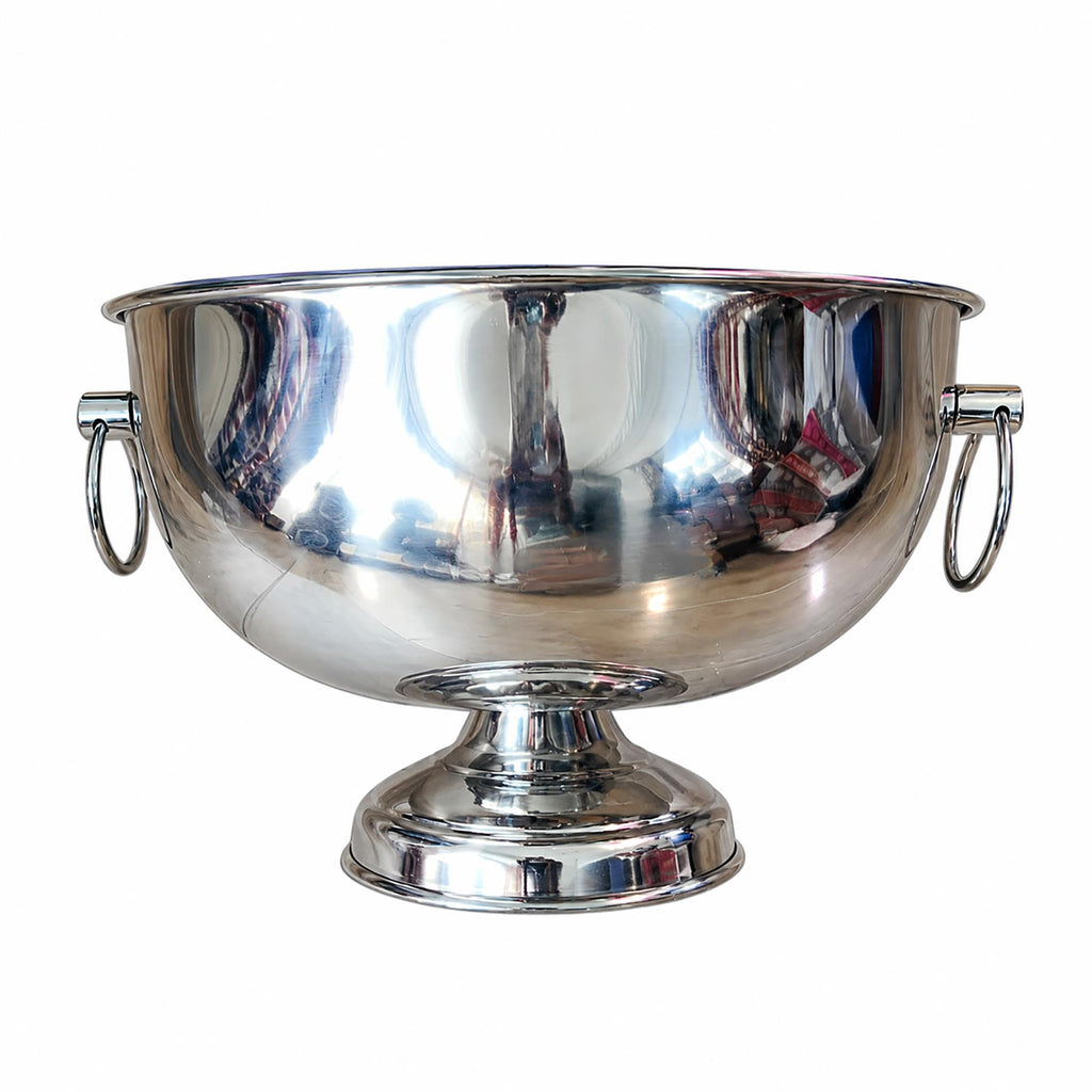 21cm Large Silver Champagne Bowl Metal Planter - Premium Quality