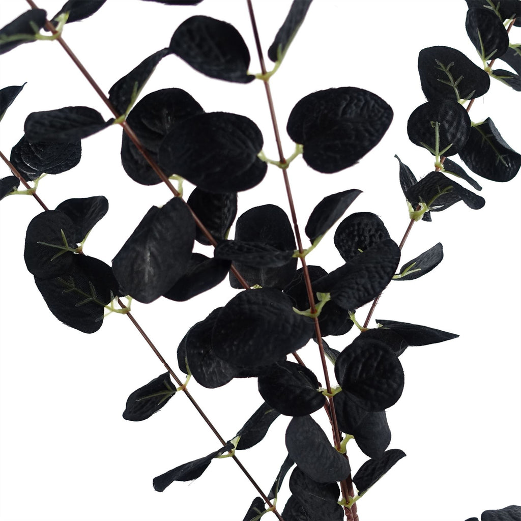 Artificial Pack of 6 x 80cm Black Eucalyptus Foliage Stem - Premium Quality