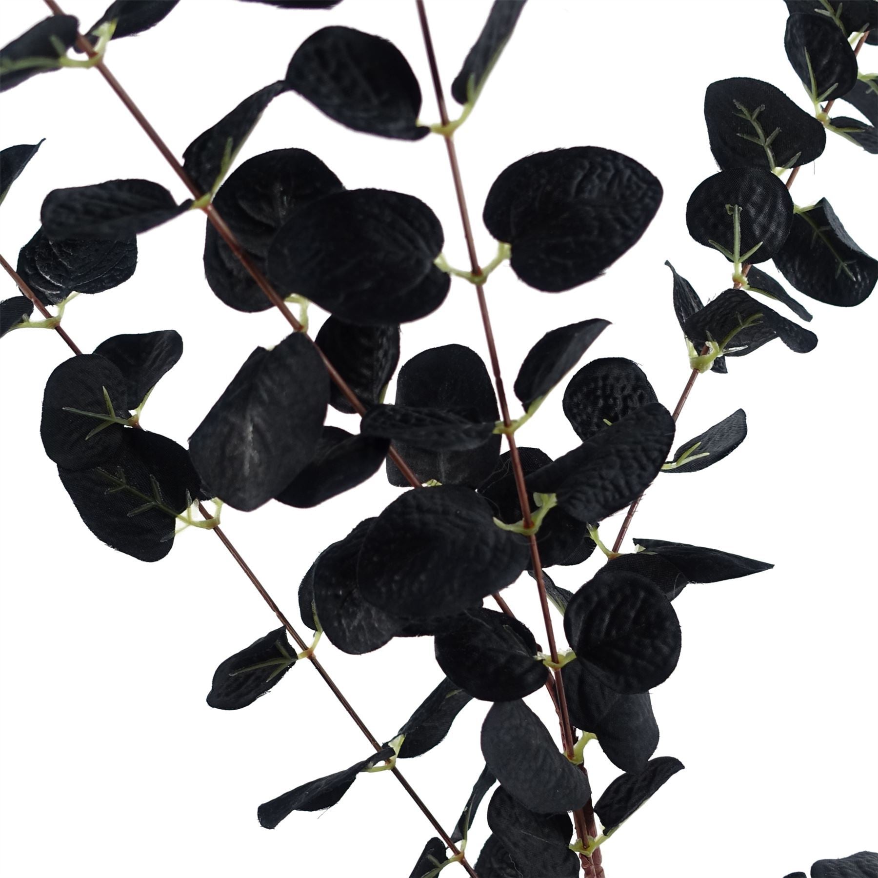 Artificial Pack of 6 x 80cm Black Eucalyptus Foliage Stem - Premium Quality