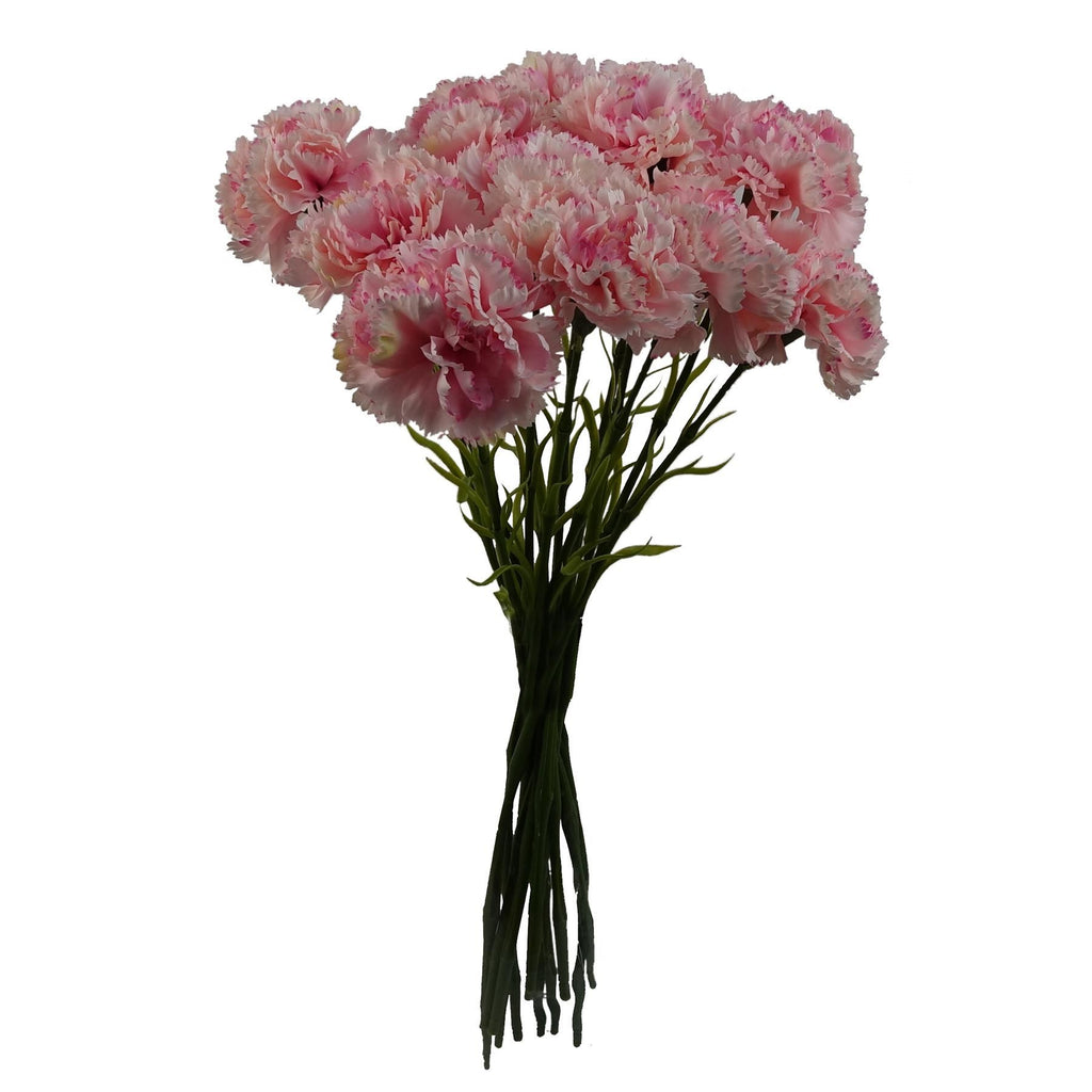 12 x Pink Carnation Artificial Flowers - Premium Quality