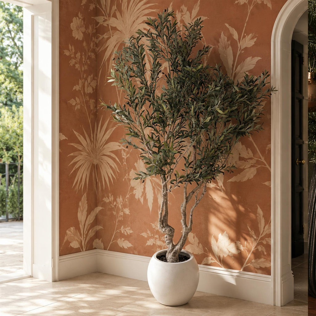 250cm XXL Artificial Olive Tree with Decorative Planter - Premium Quality