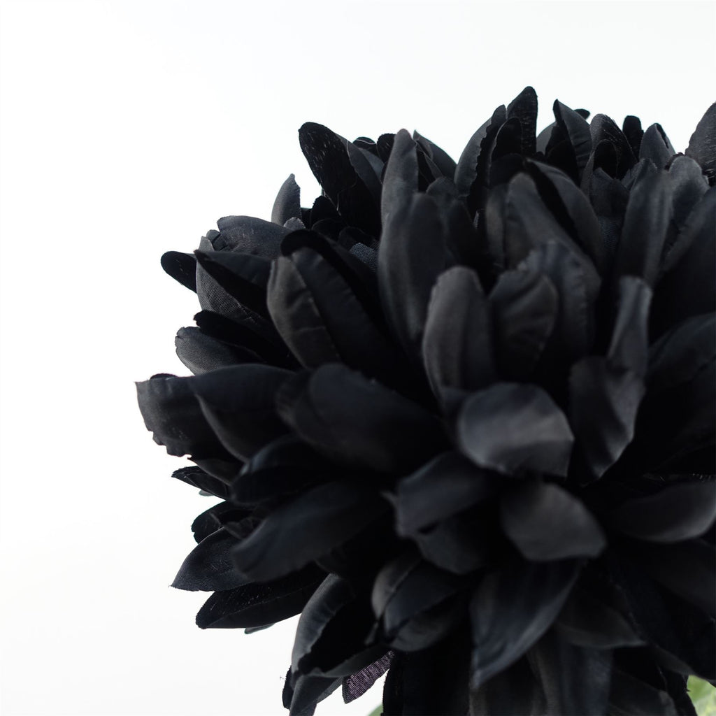 Artificial Pack of 6 x 75cm Extra Large Reflex Chrysanthemum - Black - Premium Quality