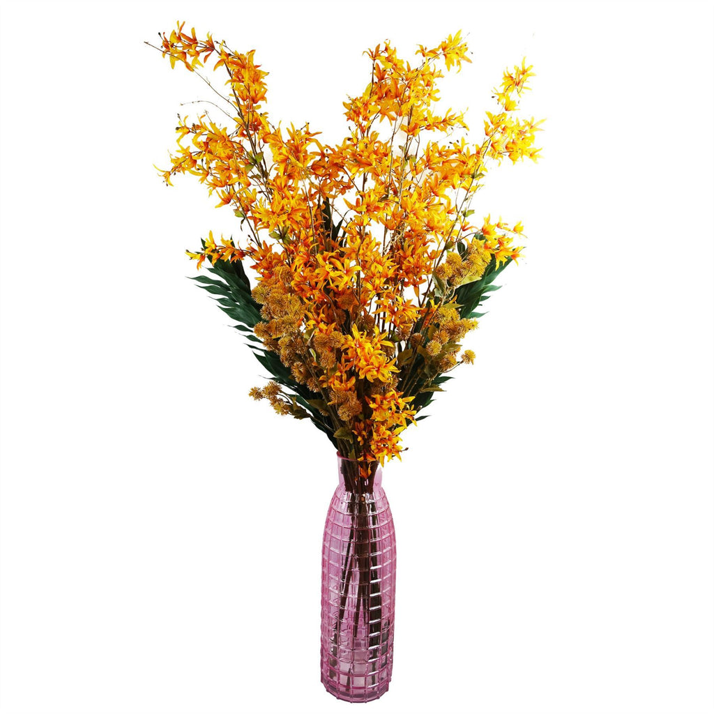6x 130cm Yellow Blossom Floral Spray Artificial - Premium Quality