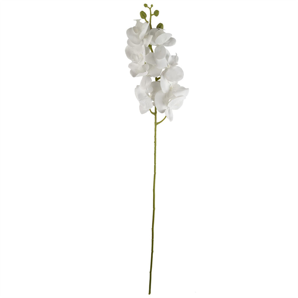 Pack of 6 x 100cm Artificial Phalaenopsis Orchid White Stem - Premium Quality