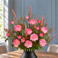 Faux Pink Peony and Wildflower Bunches, 52cm Ready-Made Bouquets - Set of 6
