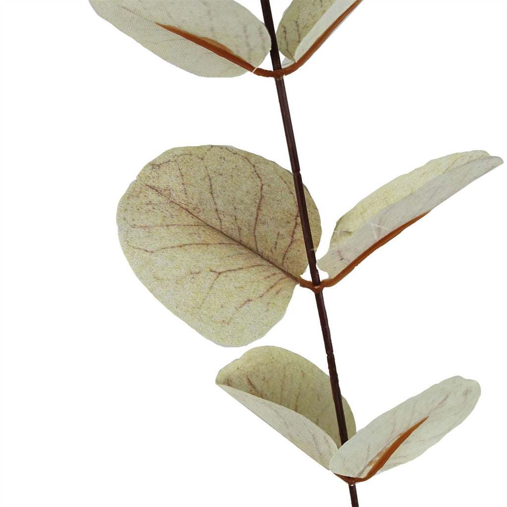 Artificial Pack of 6 x 80cm White Eucalyptus Foliage Stem - Premium Quality