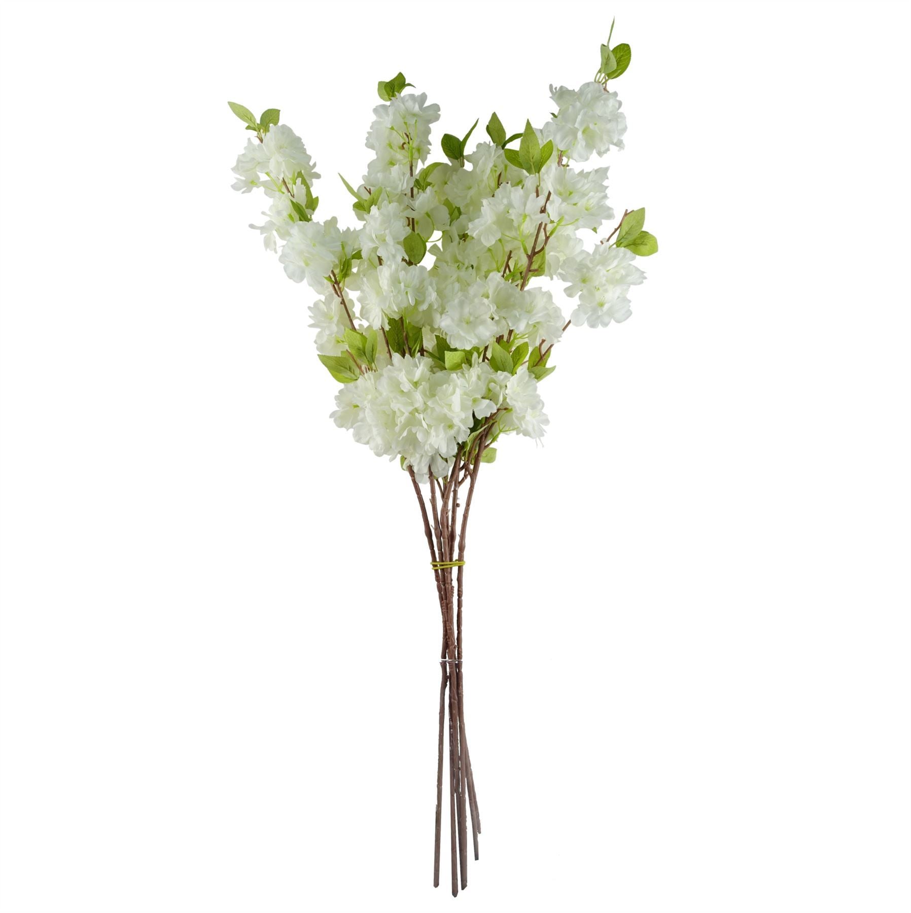 Pack of 6 x 100cm White Artificial Blossom Stem - Premium Quality