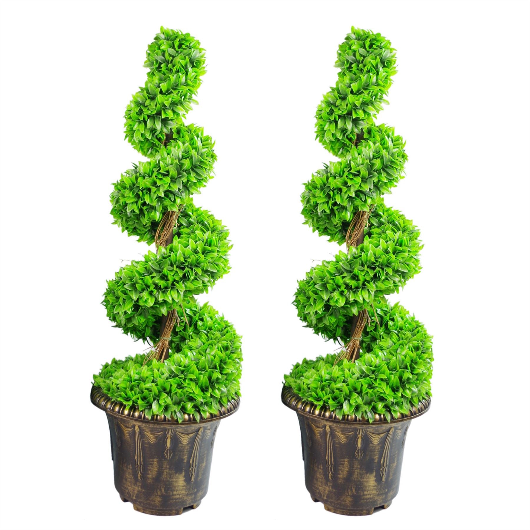 90cm Artificial Green Large Botanik Spiral with Decorative Planter - Premium Quality