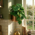 25cm Realistic Monstera Stem Plant - Dark Green - Premium Quality