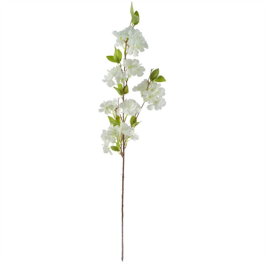 Pack of 6 x 100cm White Artificial Blossom Stem - Premium Quality
