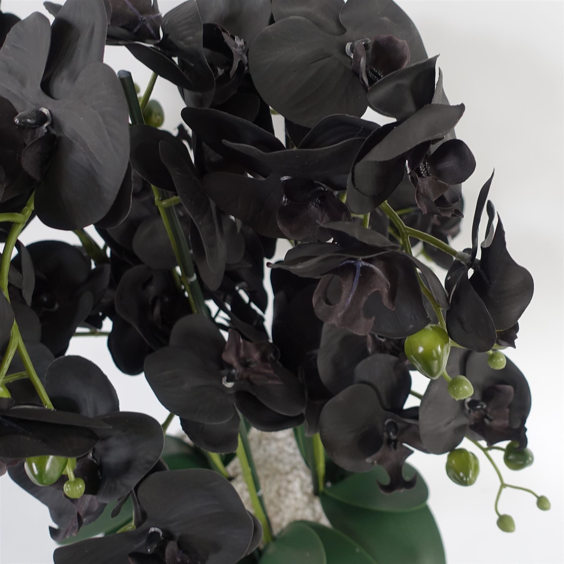 60cm Orchid Artificial Black - Gold Ceramic Planter - Premium Quality