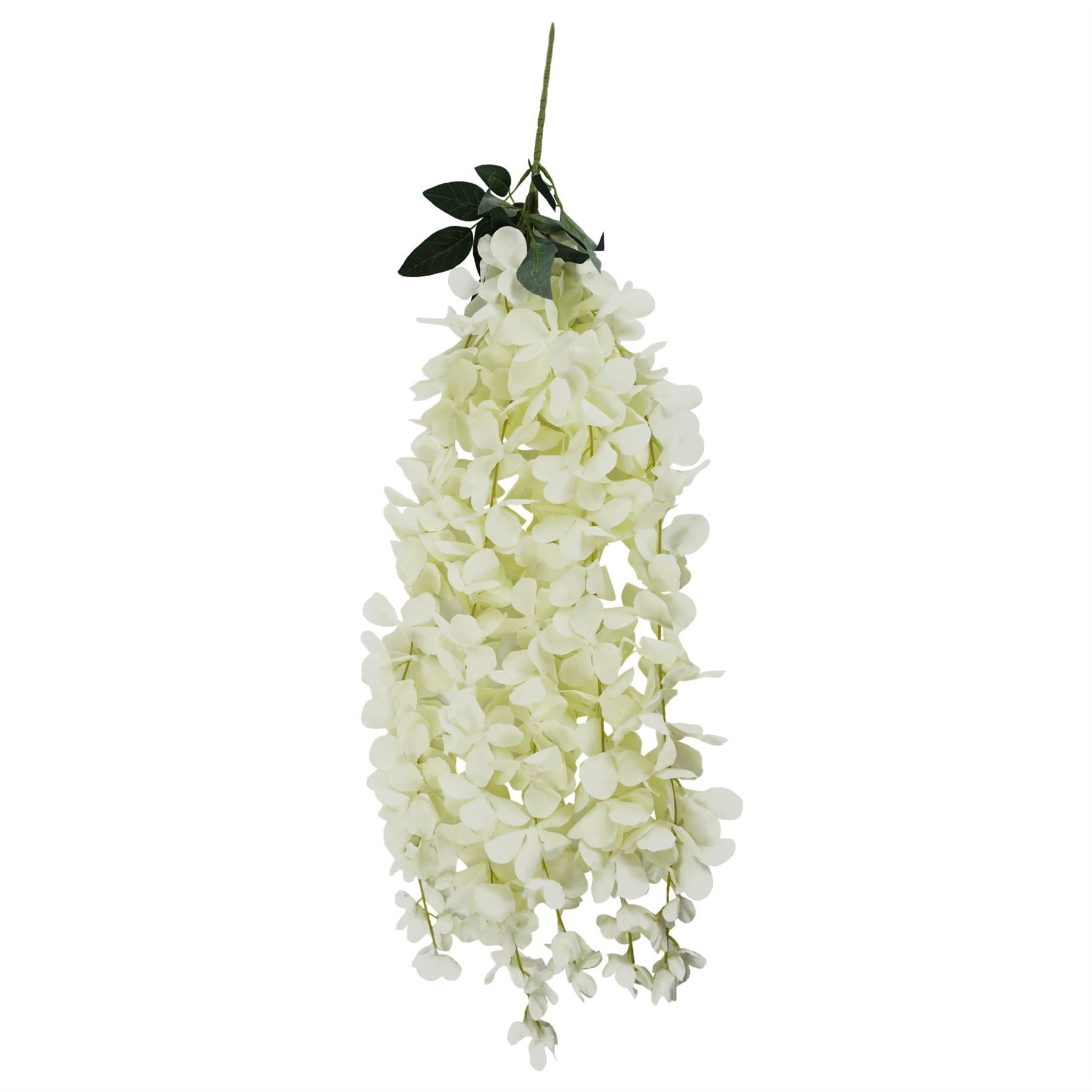 Artificial Pack of 6 x 80cm Hanging Wisteria Flowers in Cream - Premium Quality