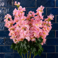 Pack of 6 x 75cm Delphinium Pink Artificial Stem - Premium Quality