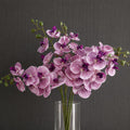 Pack of 6 x 100cm Artificial Phalaenopsis Orchid Purple Stem - 42 Flowers - Premium Quality