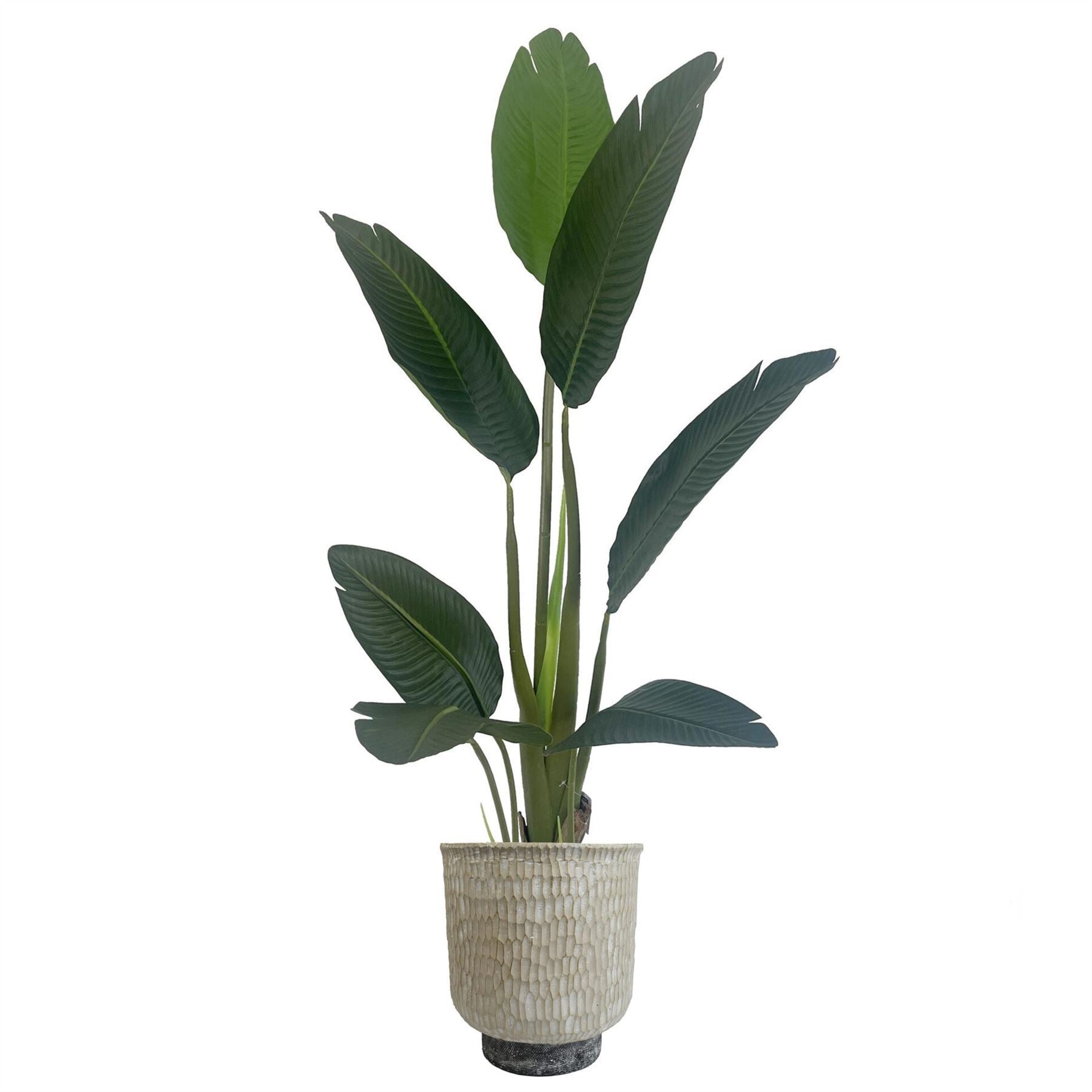 32cm x 29cm Brushed Gold Stone Effect Planter Composite Plant Pot - Premium Quality