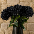 Pack of 6 x 75cm Extra Large Reflex Chrysanthemum - Black - Premium Quality