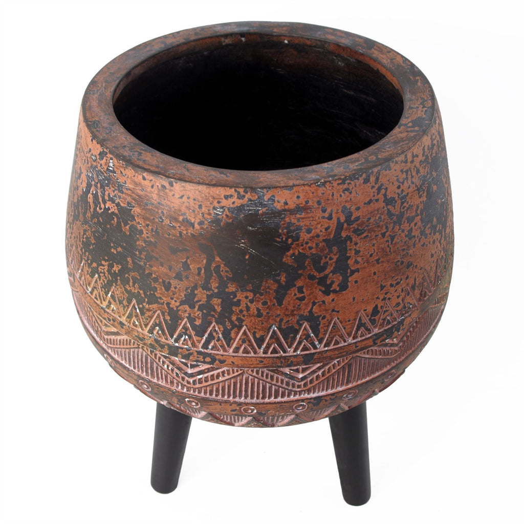 Large Composite Brown / Black Planter with Stand (image 2 of 5)