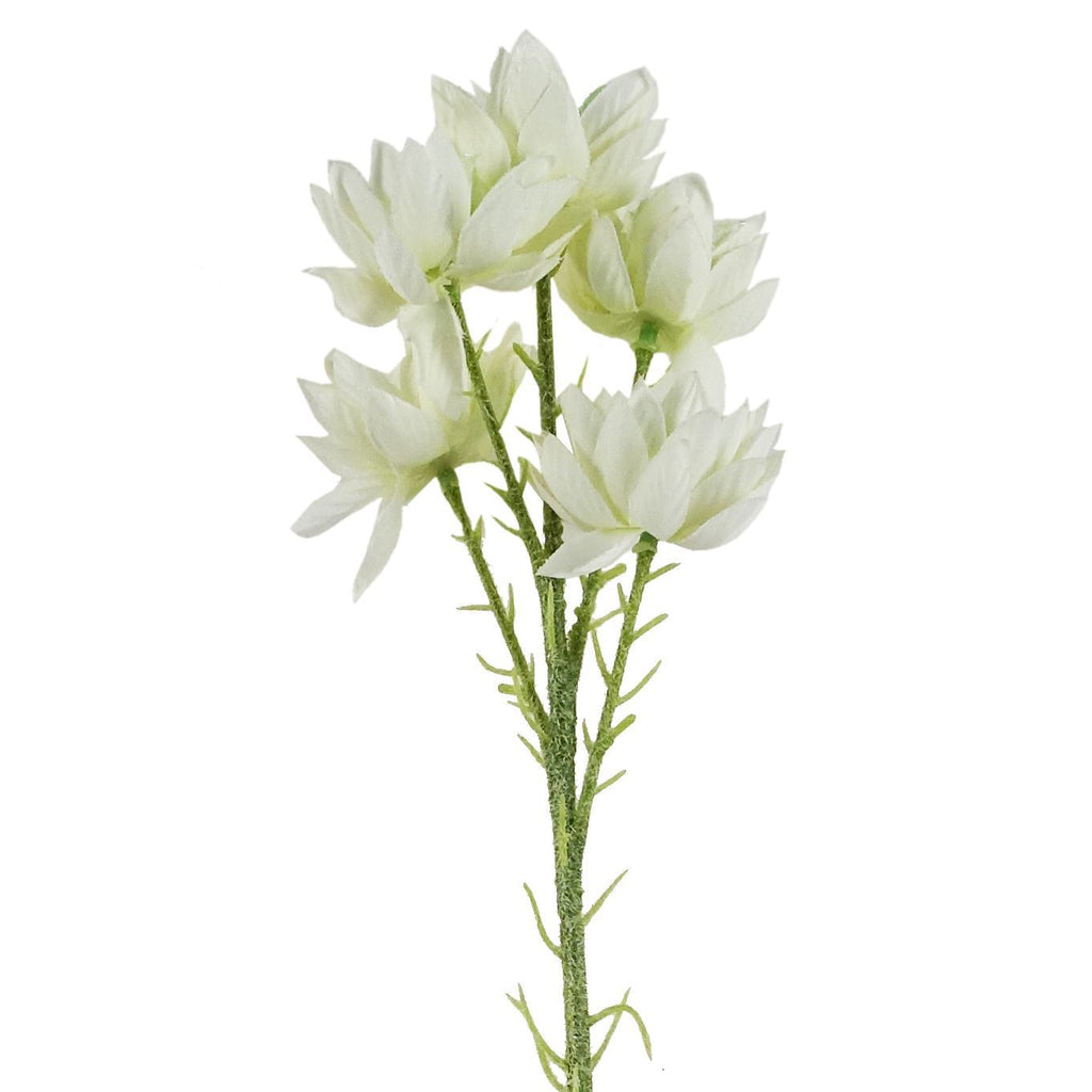 Artificial Pack of 6 x 60cm White Starflower Stem - 30 Flowers - Premium Quality