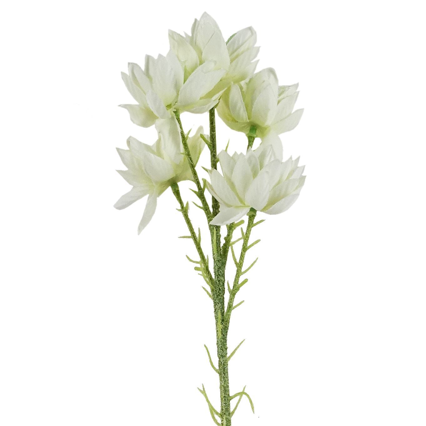 Artificial Pack of 6 x 60cm White Starflower Stem - 30 Flowers - Premium Quality