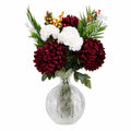 70cm Artificial Red Chrysanthemum Glass Ball Vase - Premium Quality
