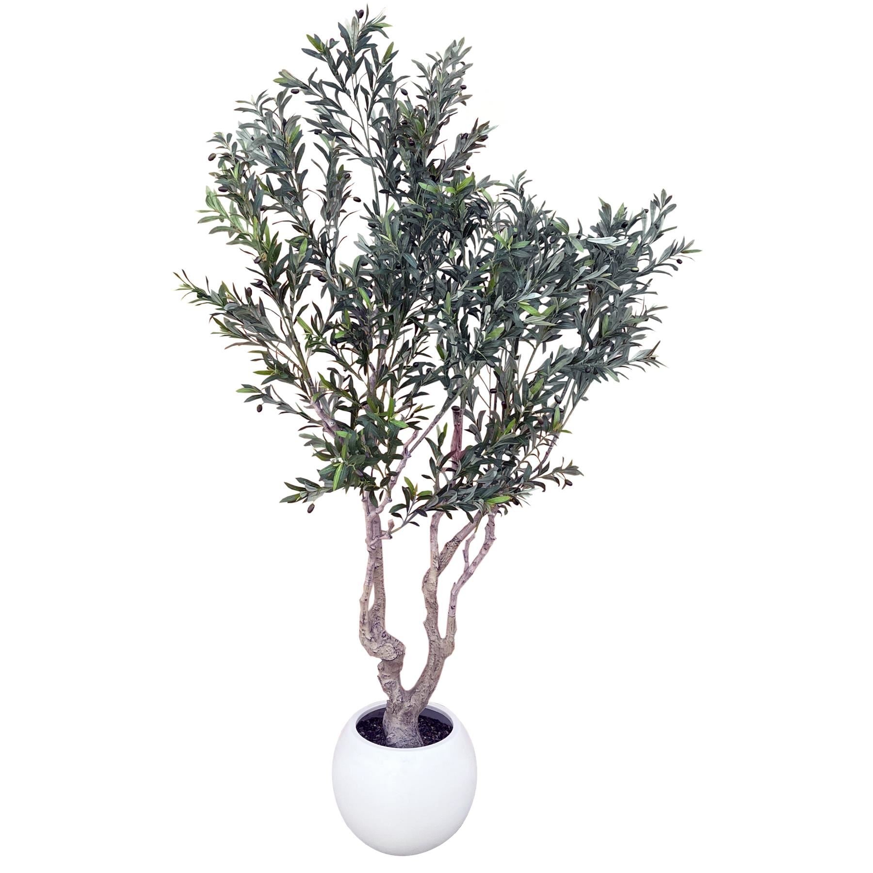 250cm XXL Artificial Olive Tree with Decorative Planter - Premium Quality
