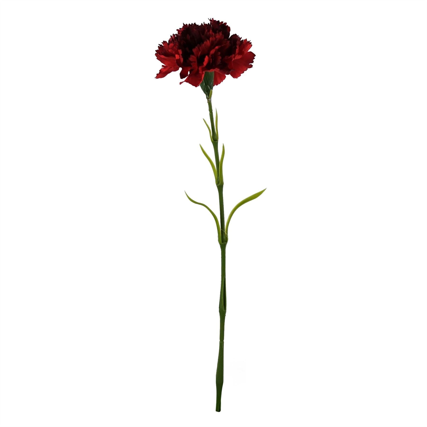 12 x Red Carnation Artificial Flowers - Premium Quality