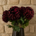 Pack of 6 x 75cm Extra Large Reflex Chrysanthemum - Red - Premium Quality